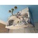 Purple Lilac Sink, Powder Room Marble Sink, Handmade Carved Washbasin