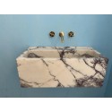 Purple Lilac Sink, Powder Room Marble Sink, Handmade Carved Washbasin