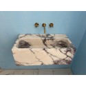 Purple Lilac Sink, Powder Room Marble Sink, Handmade Carved Washbasin