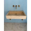Rough Travertine Sink, Black Marble Sink