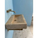 Rough Travertine Sink, Black Marble Sink