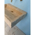 Rough Travertine Sink, Black Marble Sink