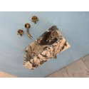 Small Marble Sink, Gray Veined Marble Sink