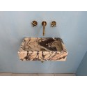 Small Marble Sink, Gray Veined Marble Sink