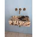 Small Marble Sink, Gray Veined Marble Sink