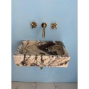 Small Marble Sink, Gray Veined Marble Sink