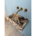Small Marble Sink, Gray Veined Marble Sink