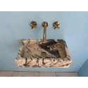 Small Marble Sink, Gray Veined Marble Sink
