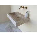 Travertine Rough Chiseled Sink Wall Mount Marble Sink Marble Bathroom Sink