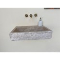 Travertine Rough Chiseled Sink Wall Mount Marble Sink Marble Bathroom Sink