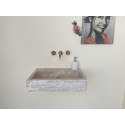Travertine Rough Chiseled Sink Wall Mount Marble Sink Marble Bathroom Sink