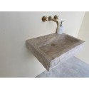 Travertine Rough Chiseled Sink Wall Mount Marble Sink Marble Bathroom Sink