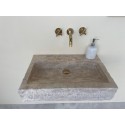 Travertine Rough Chiseled Sink Wall Mount Marble Sink Marble Bathroom Sink