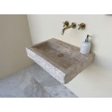 Travertine Rough Chiseled Sink Wall Mount Marble Sink Marble Bathroom Sink