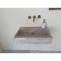 Travertine Rough Chiseled Sink Wall Mount Marble Sink Marble Bathroom Sink