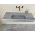 Veined Gray Marble Sink, Powder Room Washbasin