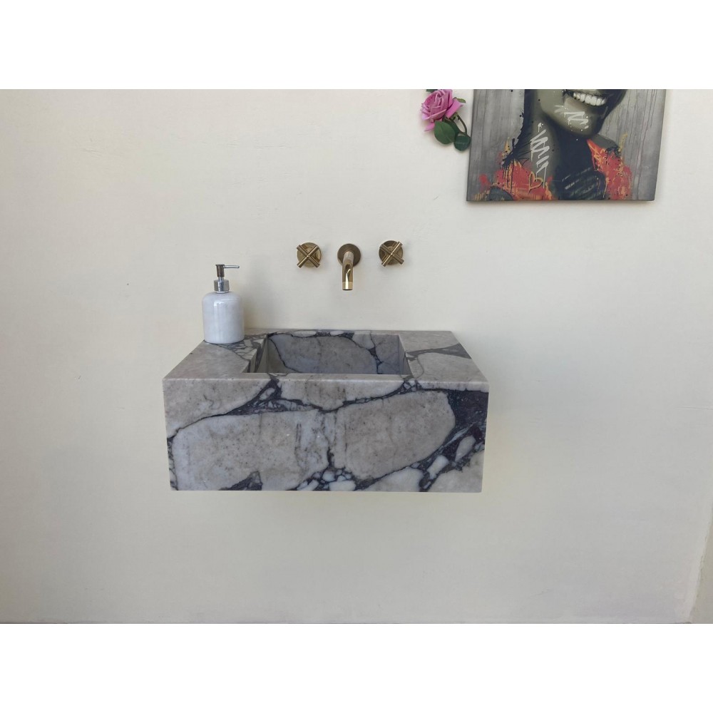 Calacatta Viola Marble Sink Ready To Ship Hanmade Carved Marble Basin