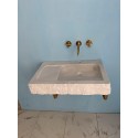 White Marble Sink Basin, Wall Mount Marble Sink