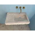 White Marble Sink Basin, Wall Mount Marble Sink