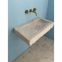 White Marble Sink Basin, Wall Mount Marble Sink