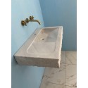 White Marble Sink Basin, Wall Mount Marble Sink