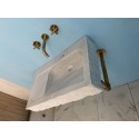 White Marble Sink Basin, Wall Mount Marble Sink