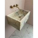 Yellow Marble Sink, Large Calacatta Viola Marble Sink