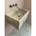 Yellow Marble Sink, Large Calacatta Viola Marble Sink