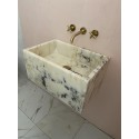 Yellow Marble Sink, Large Calacatta Viola Marble Sink