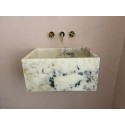 Yellow Marble Sink, Large Calacatta Viola Marble Sink