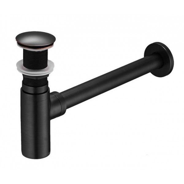 Black Brass P-Trap Set, Black Drain Pipe