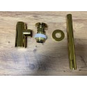 Gold Brass P-Trap Set With Overflow, Drain Pipe