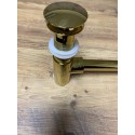 Gold Brass P-Trap Set With Overflow, Drain Pipe