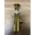 Gold Brass P-Trap Set With Overflow, Drain Pipe