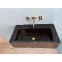 Large Nero Marquina Marble Sink, Wall Mount Marble Sink