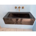 Large Nero Marquina Marble Sink, Wall Mount Marble Sink