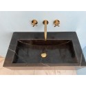 Large Nero Marquina Marble Sink, Wall Mount Marble Sink