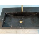 Large Nero Marquina Marble Sink, Wall Mount Marble Sink
