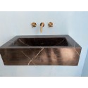 Large Nero Marquina Marble Sink, Wall Mount Marble Sink