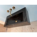 Large Nero Marquina Marble Sink, Wall Mount Marble Sink