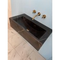 Large Nero Marquina Marble Sink, Wall Mount Marble Sink