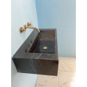 Large Nero Marquina Marble Sink, Wall Mount Marble Sink
